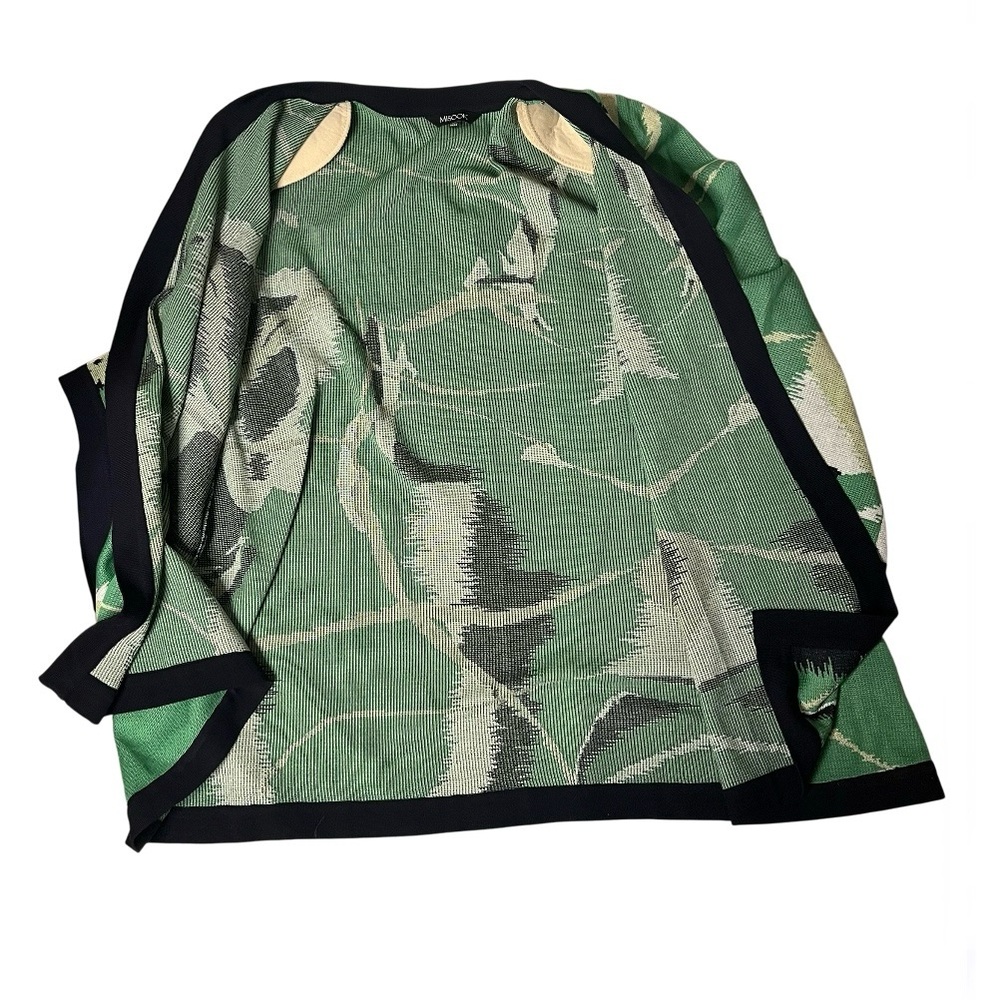 MISOOK Heron Crane Printed Kimono Style Cardigan Green White Black Size XL - Picture 7 of 11